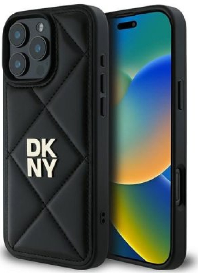 Maciņš telefonam DKNY Quilted Stack Logo Apple iPhone 16 Pro (DKHCP16LPQDSLK)