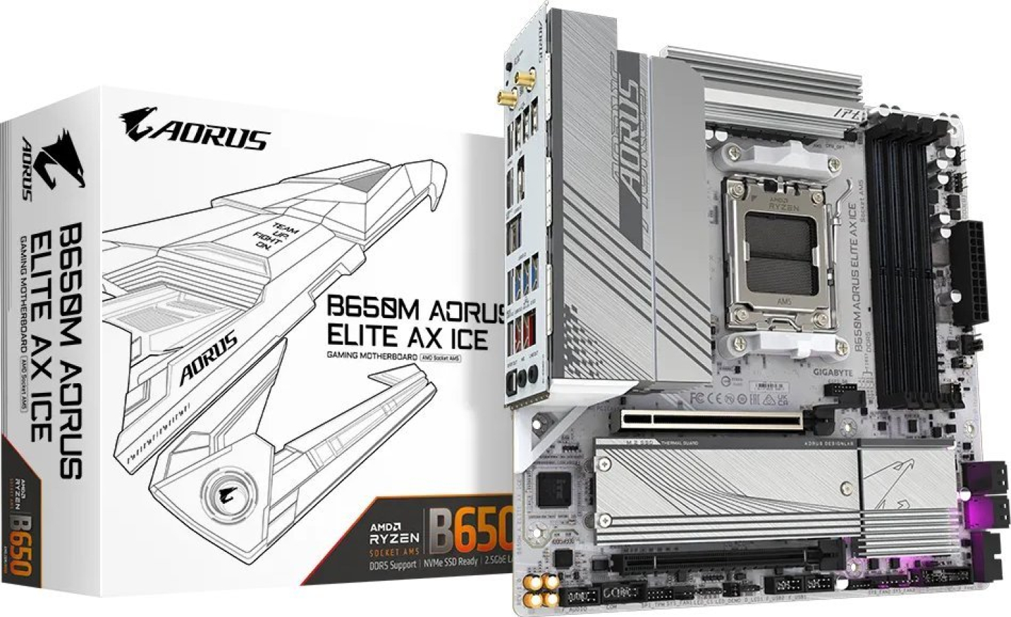 Pamatplate Gigabyte B650M Aorus Elite AX ICE 1.1 (B650M A ELITE AX ICE 1.1)