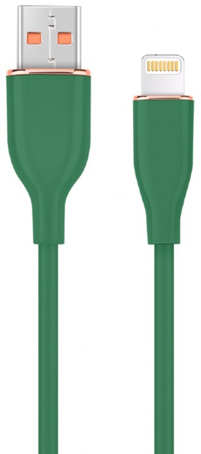 Kabelis Gembird Premium silicon USB-A Male - 8-pin Male 1.5m Green (CC-USB2S-AM8PM-1.5M-G)
