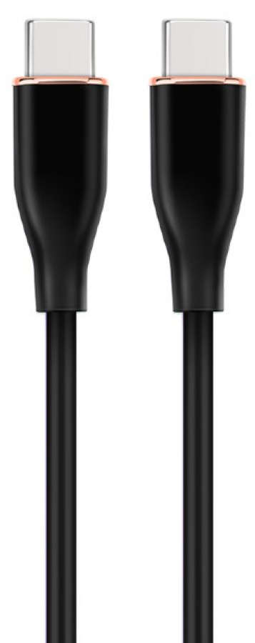 Kabelis Gembird Premium silicon USB Type-C Male - USB Type-C Male 1.5m Black (CC-USB2S-CMCM-1.5M-BK)