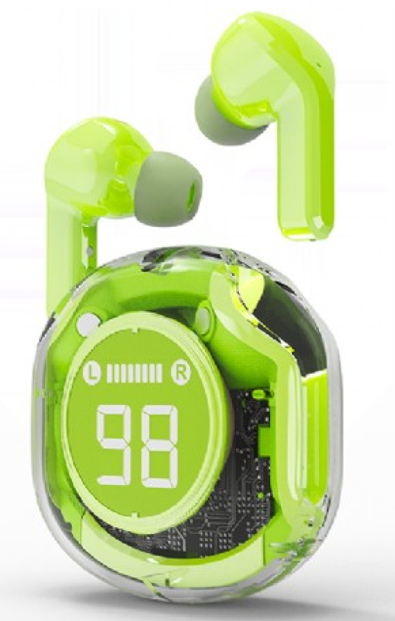 Headphones Gembird Transparent TWS in-ears Green (TWST-01-G)