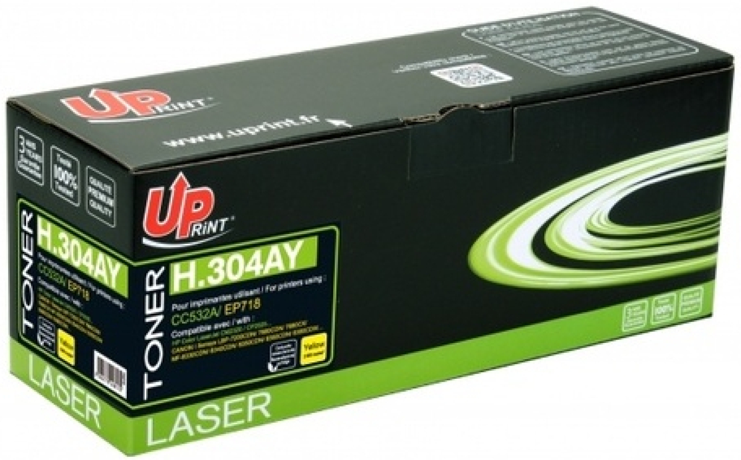 Tonera kasete Uprint HP C532A / EP718 304A / 718 Yellow Remanufactured (H.304AY-RE-UP)