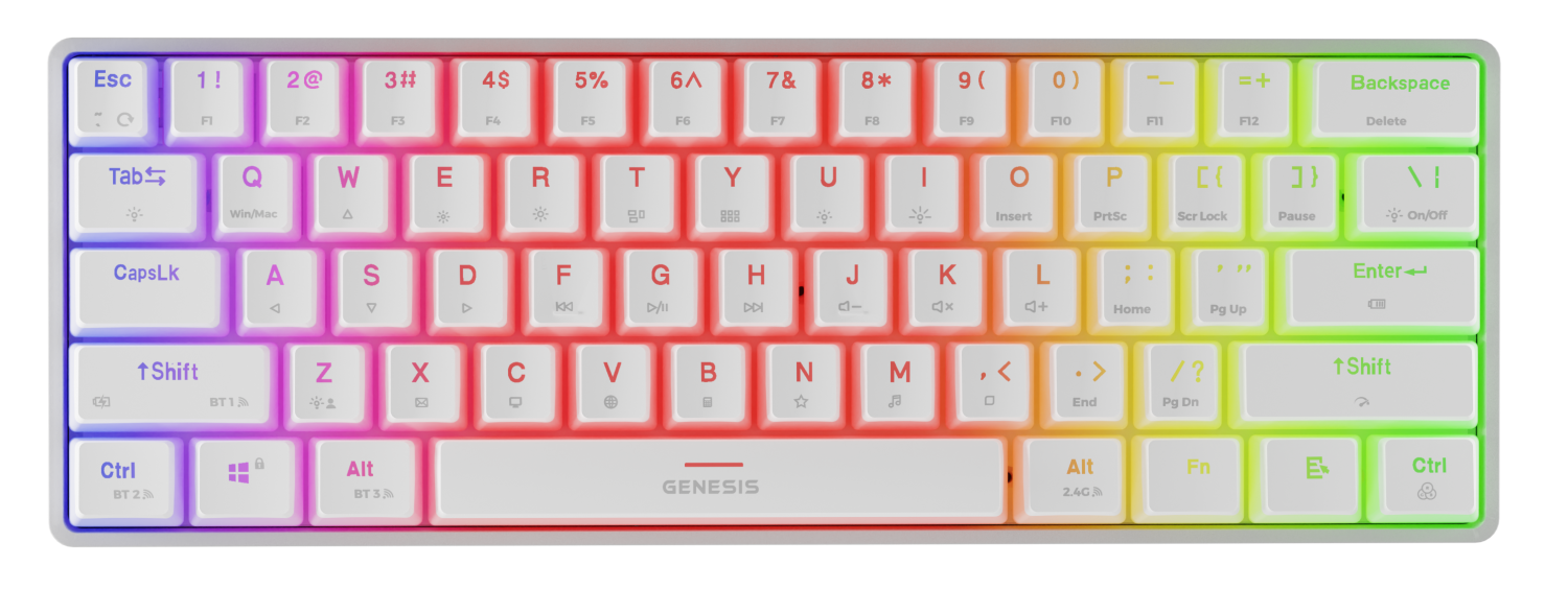 Genesis Thor 660 G2 60% White RGB Gateron Red (NKG-1917)