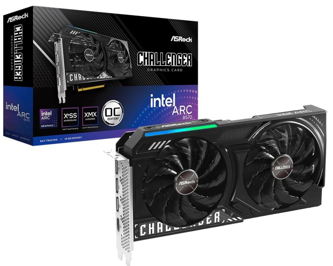 Videokarte ASRock Intel Arc B570 Challenger 10GB OC (B570 CL 10GO)