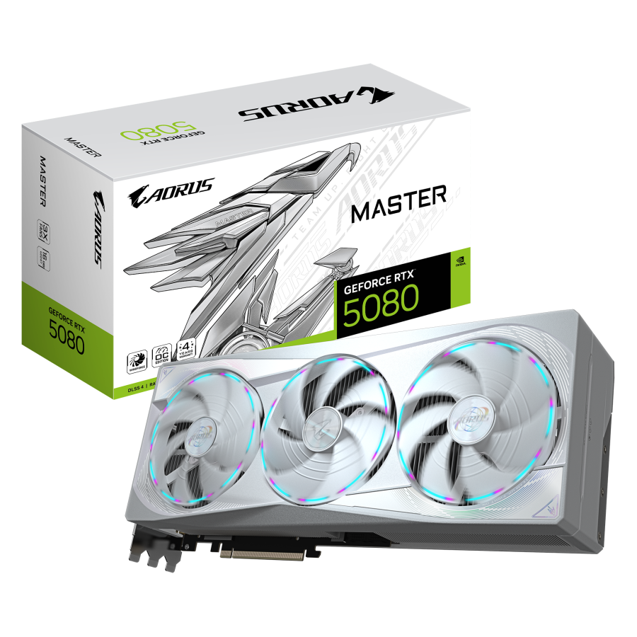 Videokarte Gigabyte GeForce RTX 5080 AORUS Master ICE (GV-N5080AORUSMICE-16GD)