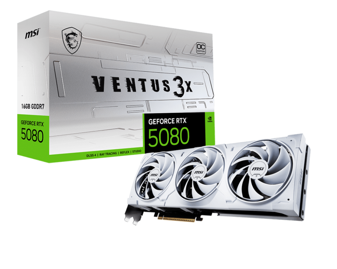 Videokarte MSI GeForce RTX 5080 Ventus 3X OC White (GEFORCE RTX 5080 16G VENTUS 3X OC WHITE)