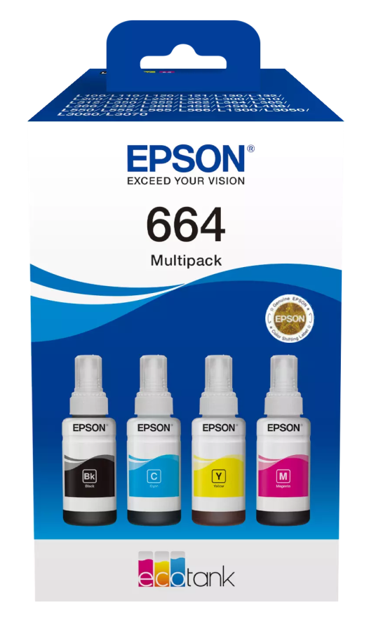 Tintes kārtridži Epson Ecotank 664 komplekts (C13T66464A)