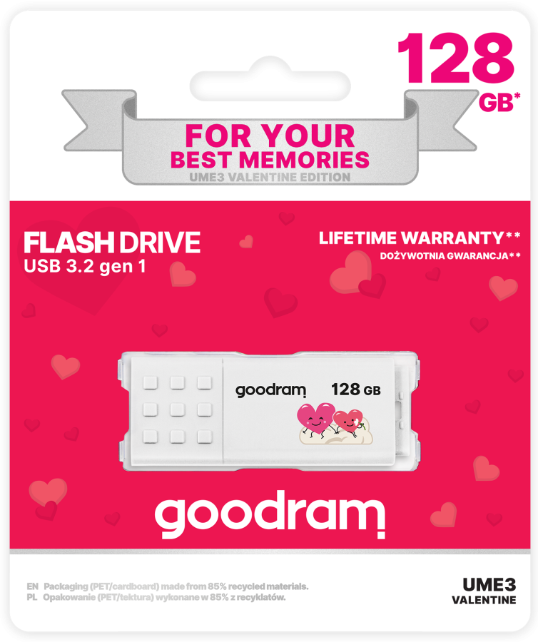 Zibatmiņa GoodRam Valentine 128GB White (UME3-1280W0R11-V)