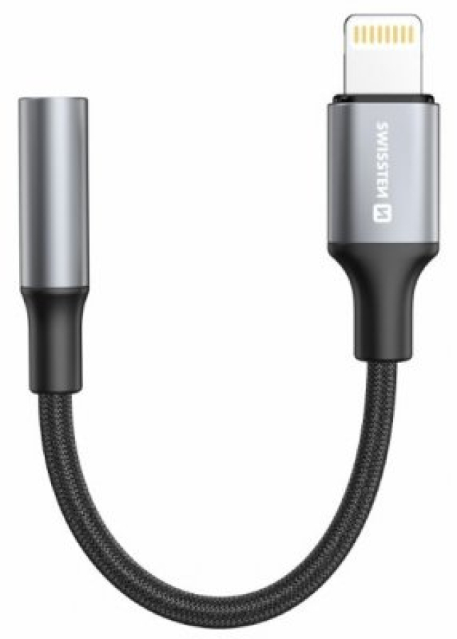 Adapteris Swissten Lightning Male - 3.5mm Female Black (73502313)