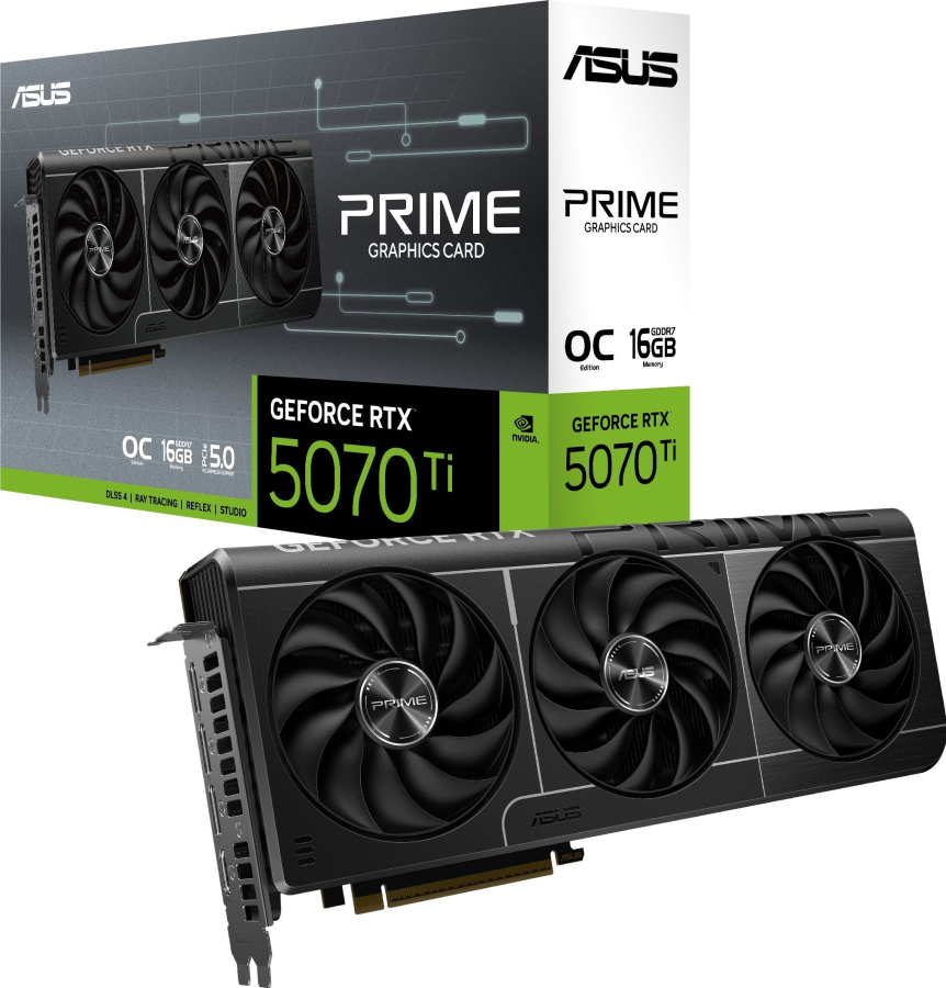 Videokarte Asus Prime GeForce RTX 5070 Ti OC 16GB GDDR7 DLSS4 (90YV0MF0-M0NA00)