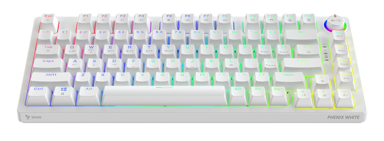 Klaviatūra Savio Wireless Mechanical Phenix White 75% Outemu Red Pro (5901986049289)