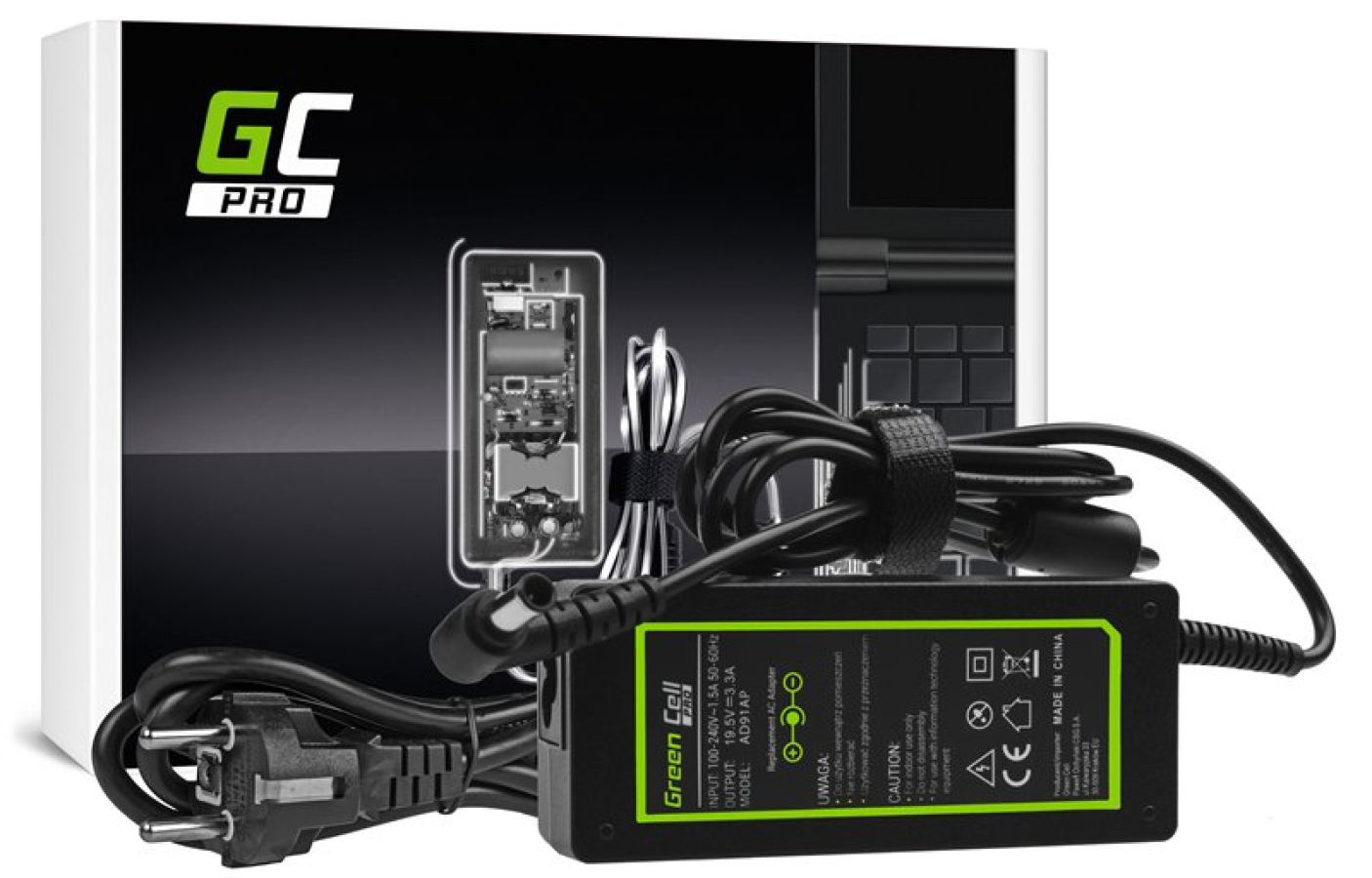Lādētājs Green Cell PRO Charger for Sony Vaio SVF14 SVF15 SVF152A29M 65W (AD91AP)