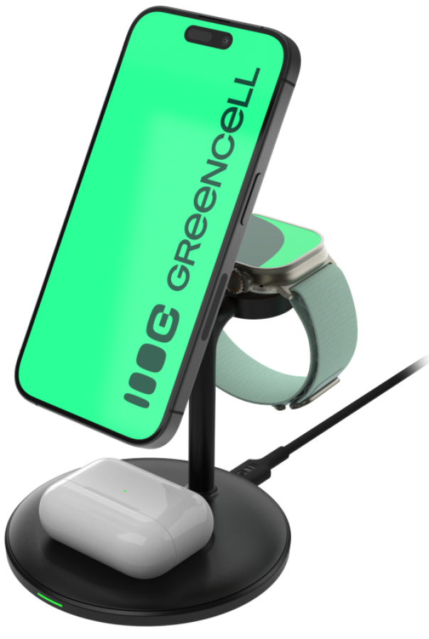 Charger Greenll Magcape 3-in-1 Magsafe Wireless Charger (MSST-GC-3IN1-B)