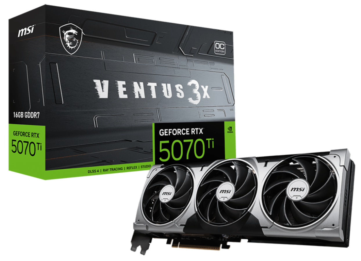 Videokarte MSI GeFroce RTX 5070 Ti Ventus OC 16G (GEFORCE RTX 5070 TI 16G VENTUS 3X OC)