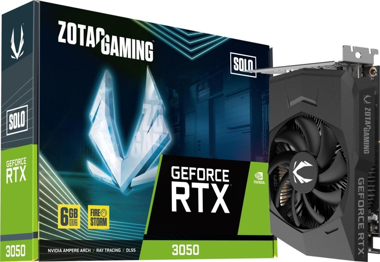 Videokarte Zotac GeForce RTX 3050 Solo 6GB (ZT-A30510G-10L)