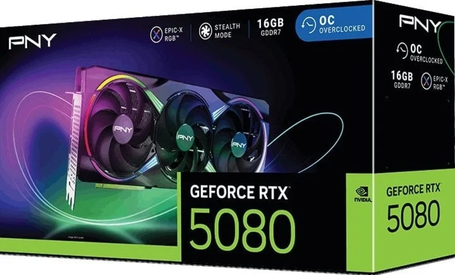 Videokarte PNY GeForce RTX 5080 ARGB EPIC-X RGB Overclocked 16GB GDDR7 (VCG508016TFXXPB1-O)