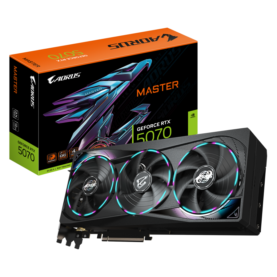 Videokarte Gigabyte AORUS GeForce RTX 5070 MASTER 12G (GV-N5070AORUS M-12GD)