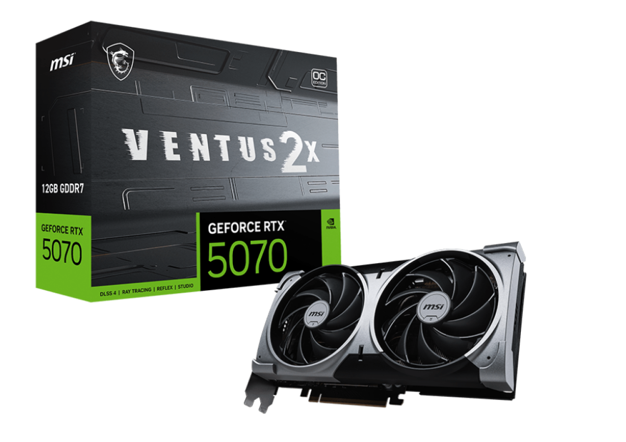 Videokarte MSI GeForce RTX 5070 Ventus 2X OC 12GB GDDR7 DLSS4 (G5070-12V2C)