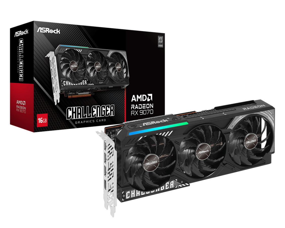 VIdeokarte ASRock Radeon RX 9070 Challenger 16GB GDDR6 (90-GA5NZZ-00UANF)