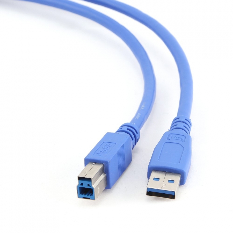 Kabelis Gembird USB Male - USB Male B 3.0 0.5m Blue (CCP-USB3-AMBM-0.5M)