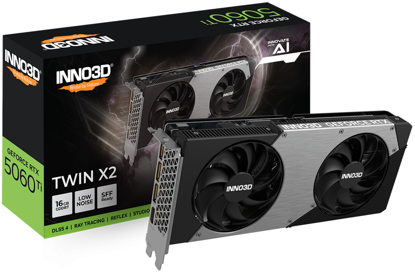 Videokarte INNO3 RTX 5060 Ti Twin X2 16GB (N506T2-16D7-191073N)