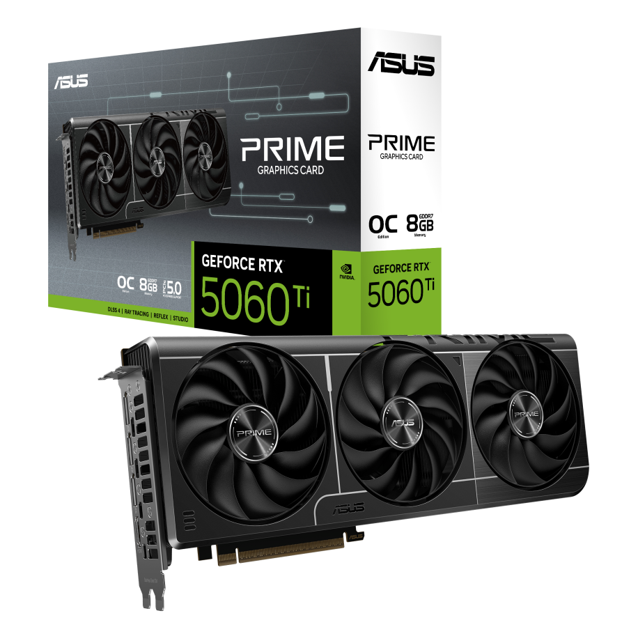 Videokarte ASUS PRIME GeForce RTX 5060 Ti 8GB GDDR7 OC Edition (PRIME-RTX5060TI-O8G)