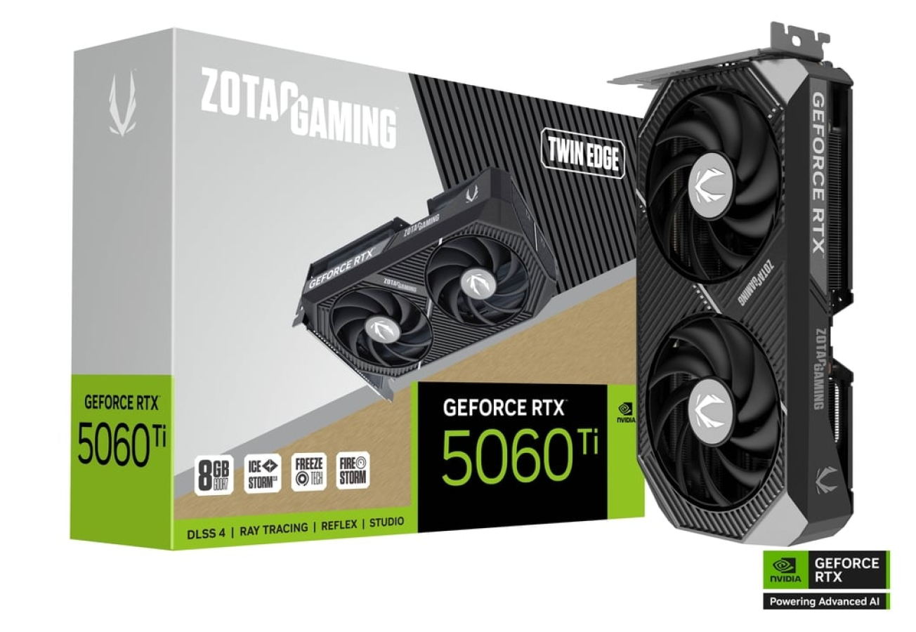 Videokarte ZOTAC GAMING GeForce RTX 5060 Ti 8GB Twin Edge (ZT-B50610E-10M)