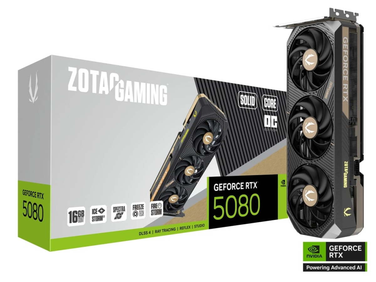 Videokarte ZOTAC GAMING GeForce RTX 5080 SOLID CORE OC (ZT-B50800J2-10P)