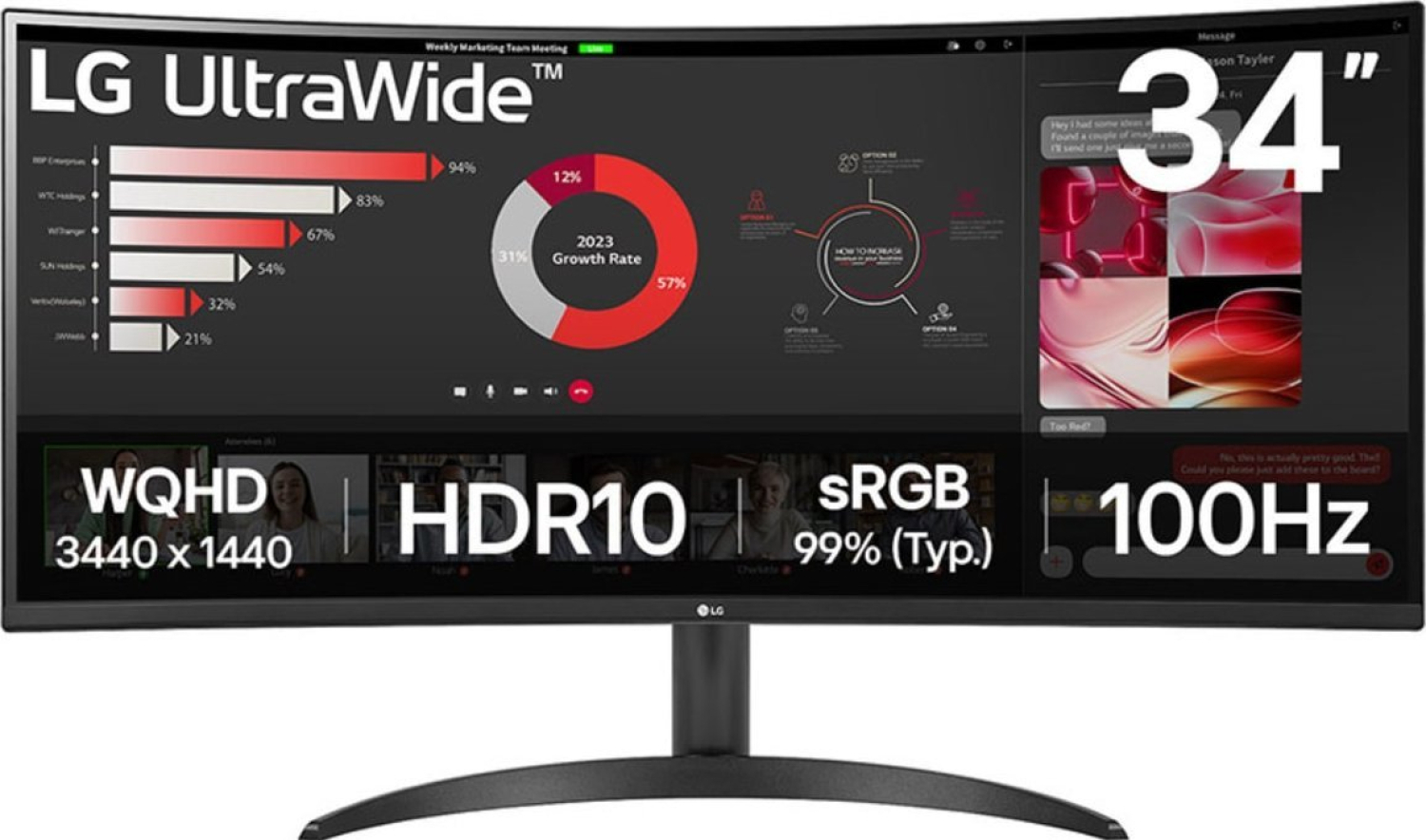 Monitors LG UltraWide 34WR50QK-B 34" Curved (34WR50QK-B)