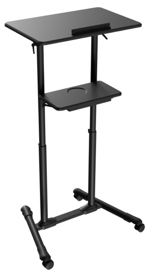 Tv stand Gembird Mobile Lecture Desk with Caster Wheels Black (TVS-DESK-01-BK)