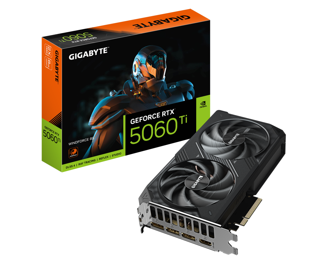Videokarte Gigabyte GeForce RTX 5060 Ti Windforce 8GB GDDR7 (GV-N506TWF2-8GD)