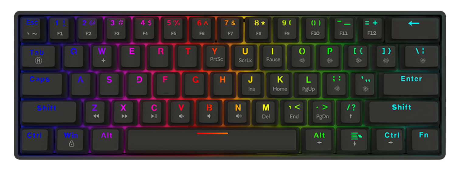 Klaviatūra Savio Blackout X2 60% Outemu Red (BLACKOUT X2 RED)