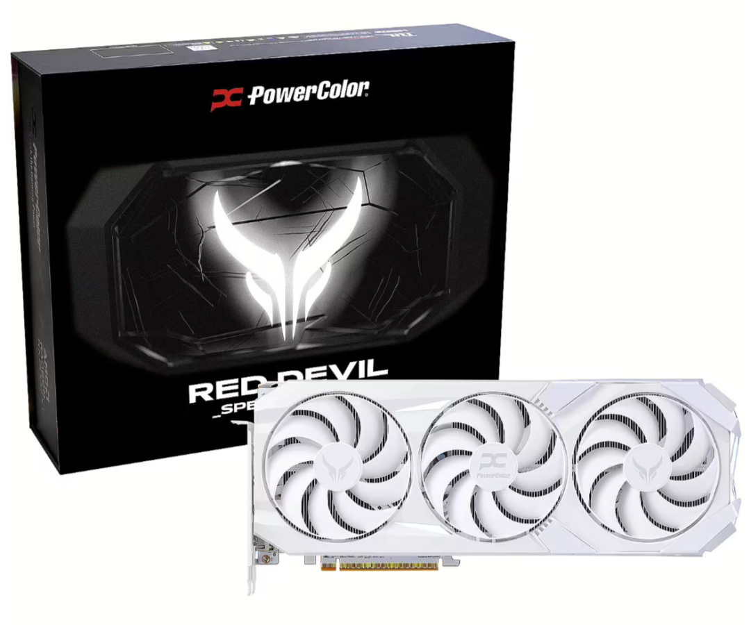 Videokarte PowerColor Radeon RX 9070 XT 16GB GDDR6 Red Devil Spectral White (RX9070XT 16G-E/OC/WHITE)