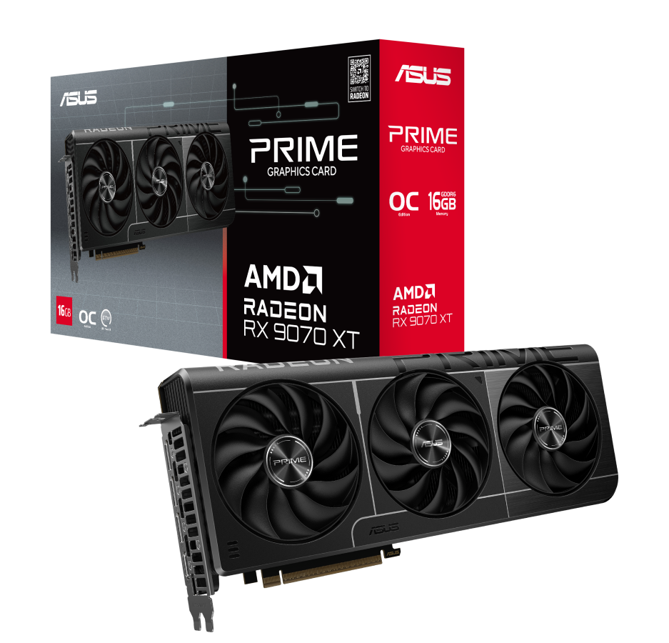 Videokarte ASUS Prime Radeon RX 9070 XT OC Edition 16GB GDDR6 (PRIME-RX9070XT-O16G)