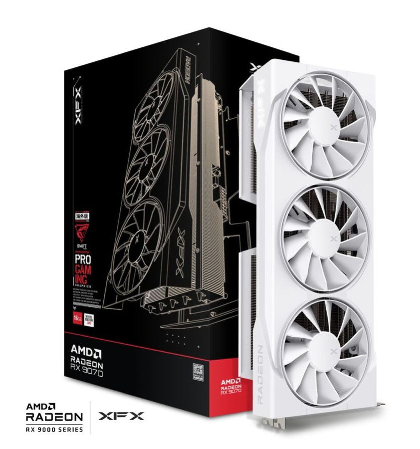 Videokarte XFX Swift AMD Radeon RX 9070 OC White Triple Fan Gaming Edition (RX-97SWFT3W7)