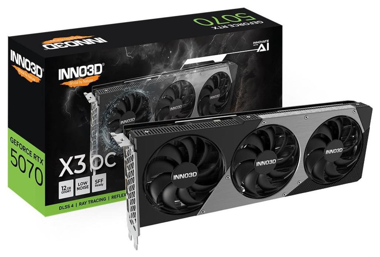 Videokarte Inno3D GeForce RTX 5070 X3 12GB OC DLSS 4 (N50703-12D7X-195064L)
