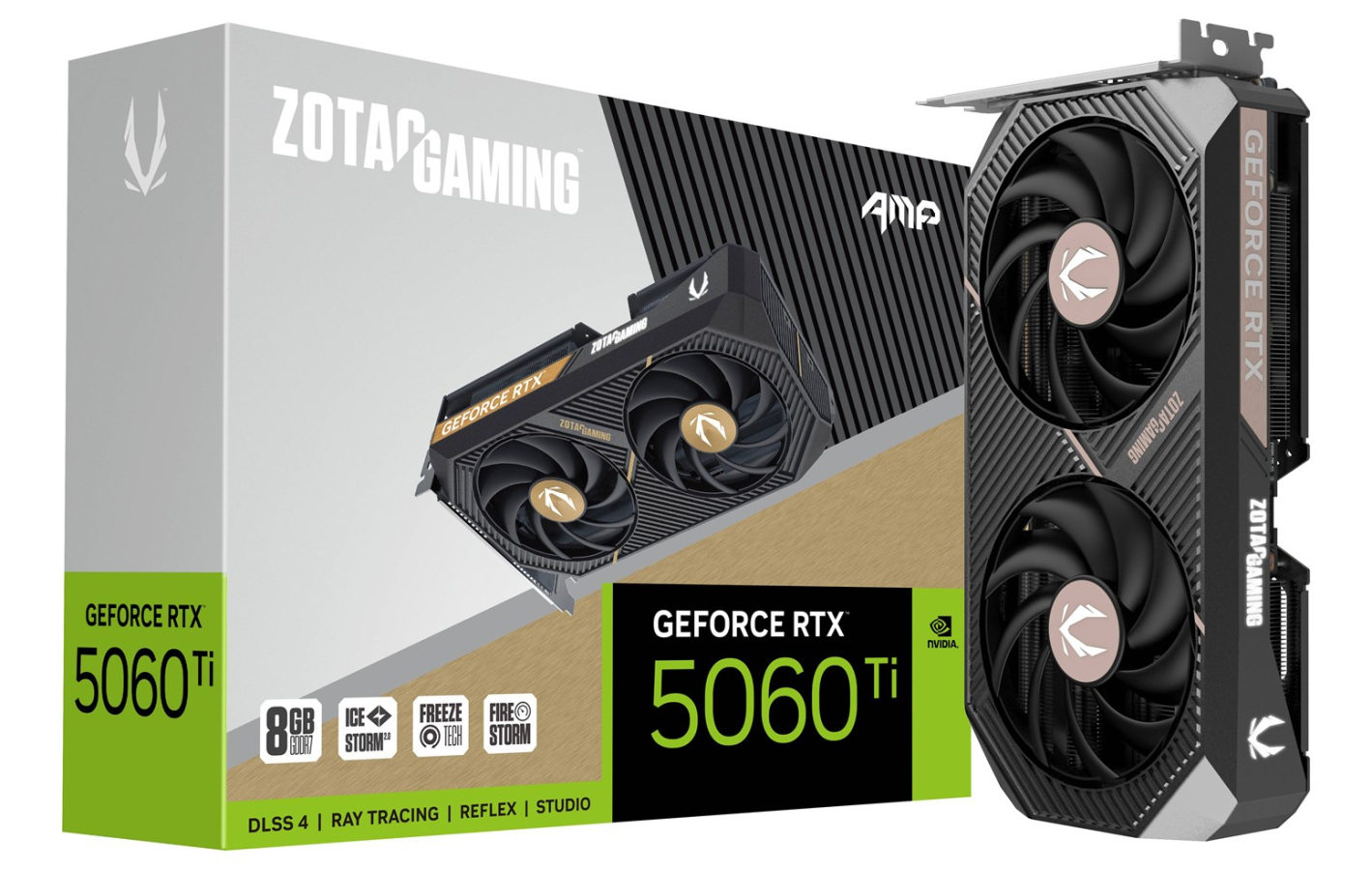 Videokarte Zotac GeForce RTX 5060 Ti AMP 8GB (ZT-B50610F-10M)