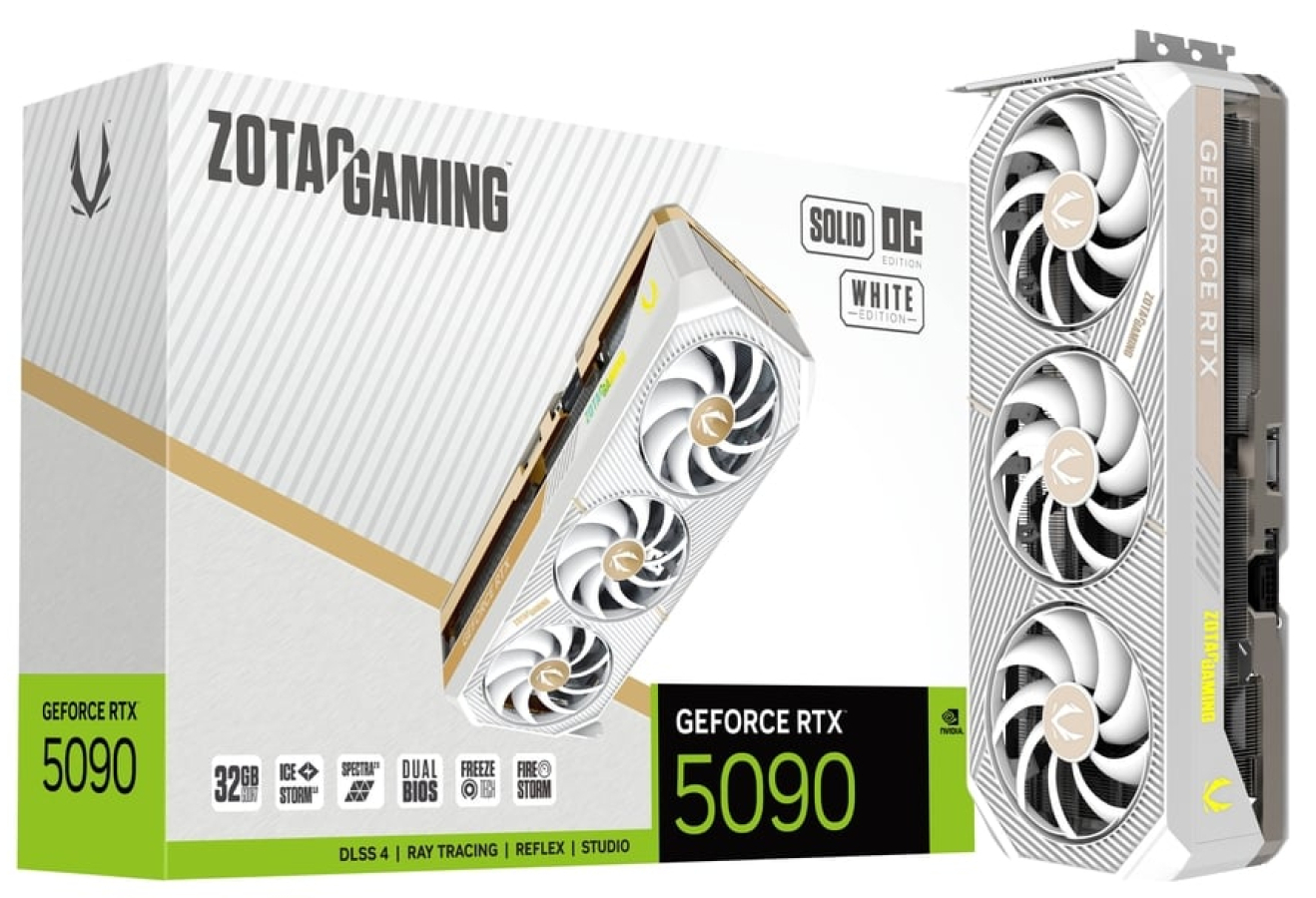 Videokarte Zotac GeForce RTX 5090 SOLID OC 32GB White Edition (ZT-B50900Q-10P)