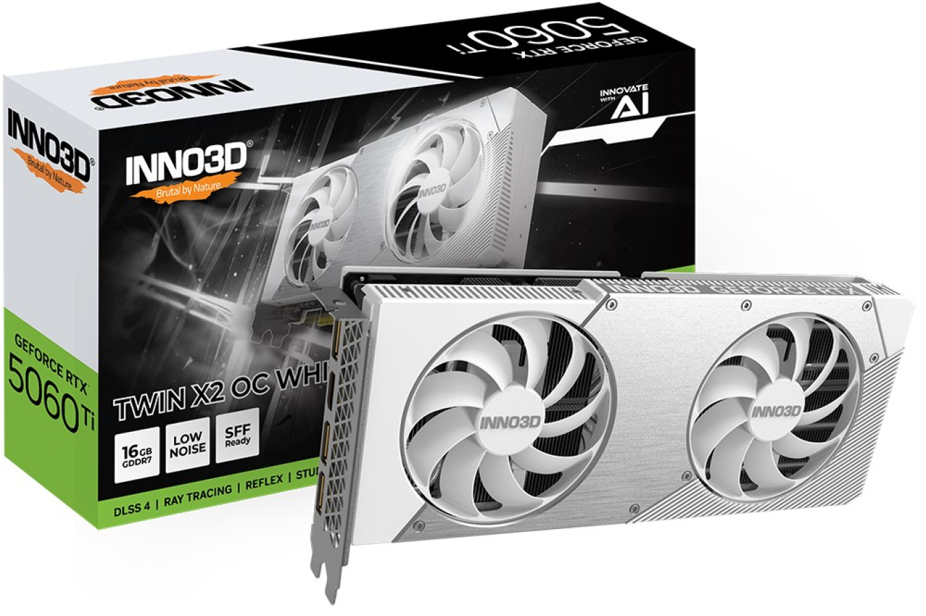 Videokarte Inno3D GeForce RTX 5060 Ti 16GB (N506T2-16D7X-191073W)