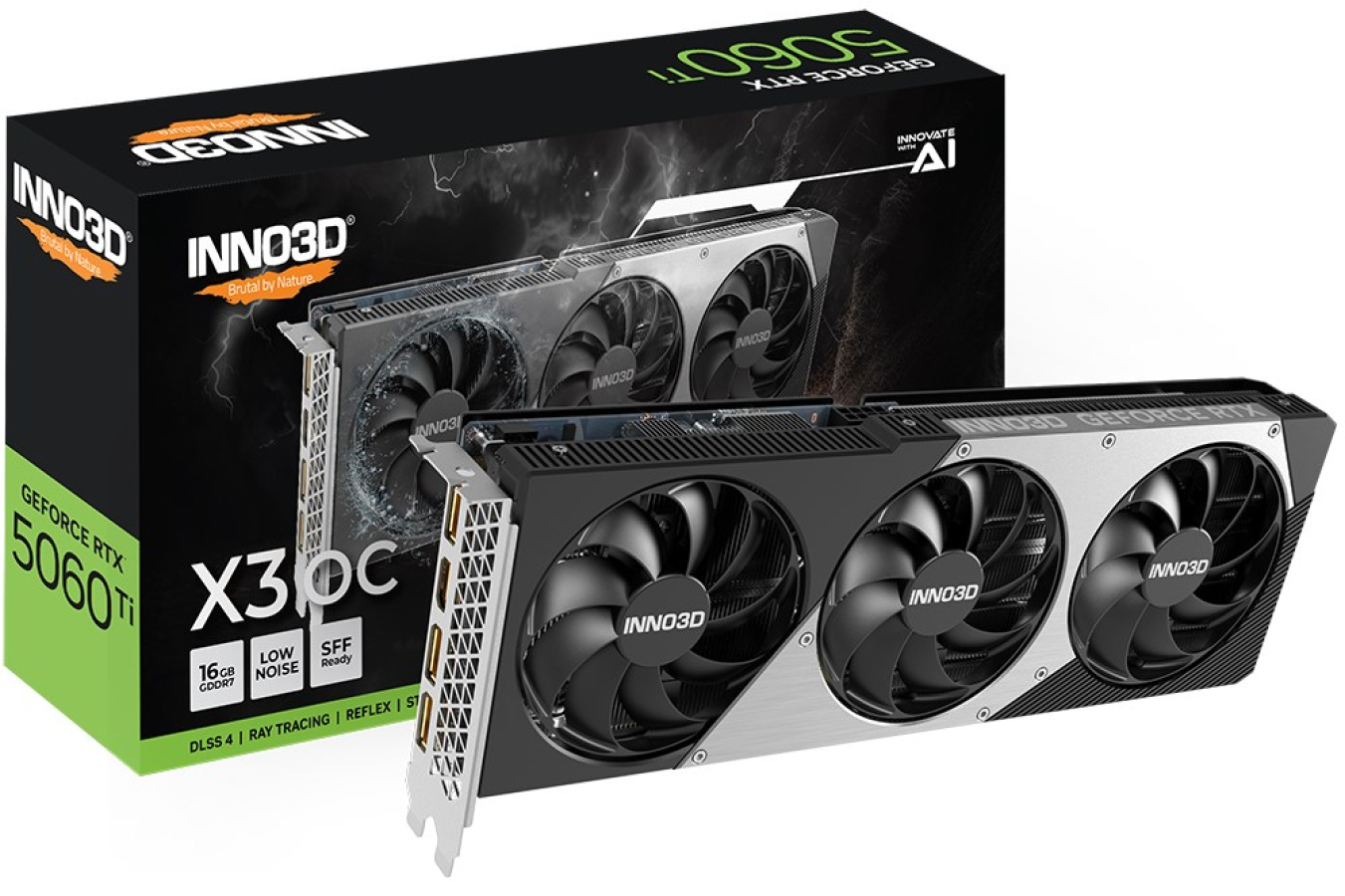 Videokarte Inno3D GeForce RTX 5060 Ti X3 OC 16GB (N506T3-16D7X-191073L)