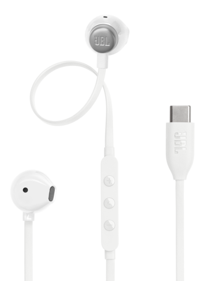 Austiņas JBL Tune 305C USB-C Baltas (JBLT305CWHT)