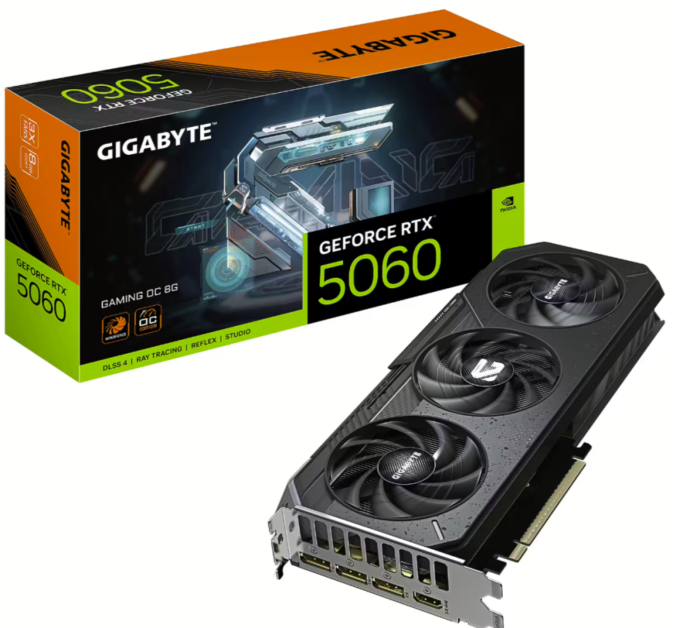 Videokarte Gigabyte GeForce RTX 5060 8GB GAMING OC (DLSS 4) (GV-N5060GAMING OC-8GD)