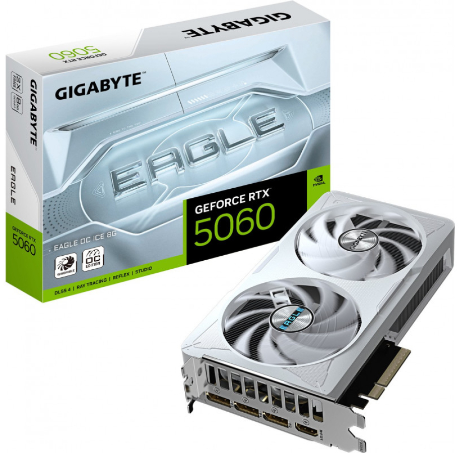 Videokarte Gigabyte GeForce RTX 5060 Eagle OC ICE 8GB (GV-N5060EAGLEOC ICE-8GD)