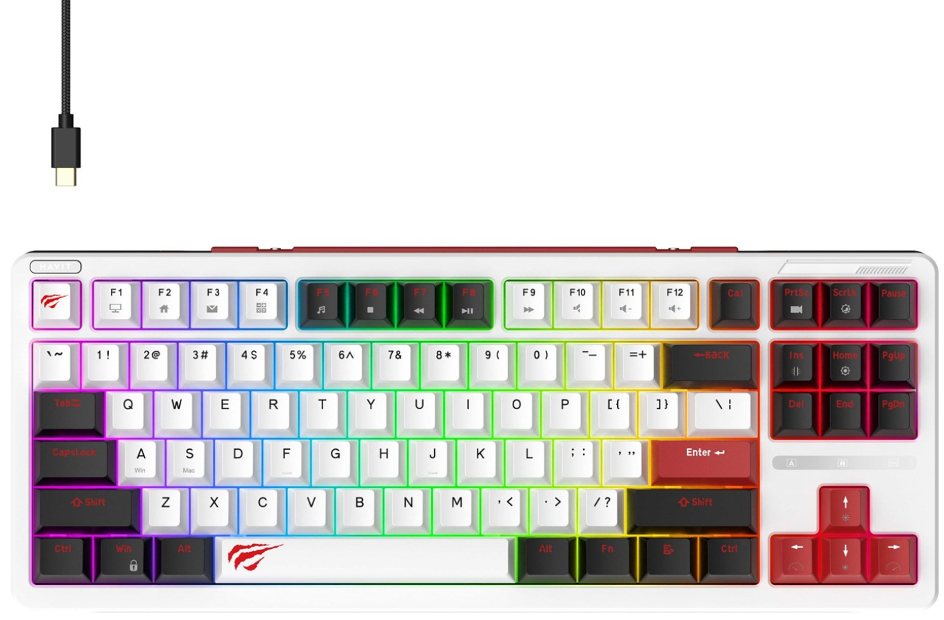 Klaviatūra Havit KB902L White (KB902L)