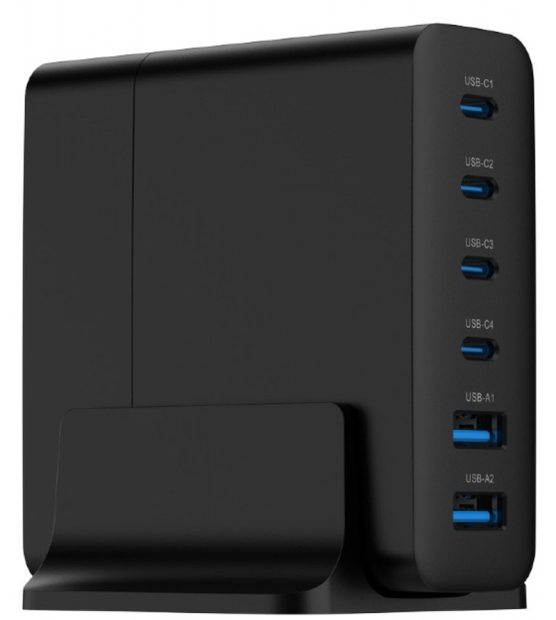 Lādētājs Gembird Universal USB charger 6-port 75W GaN (TA-UC-2A4C-PD75-01-BK)