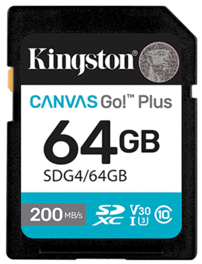 Atmiņas karte Kingston 64GB SDXC Canvas Go Plus Gen4 (SDG4/64GB)