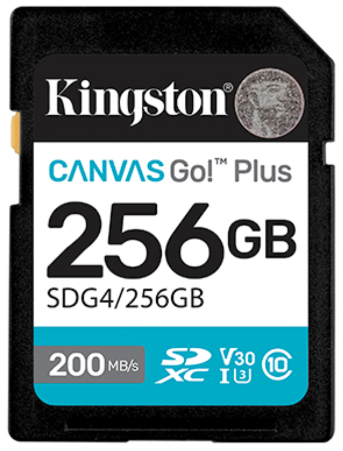 Atmiņas karte Kingston 256GB SDXC Canvas Go Plus Gen4 (SDG4/256GB)