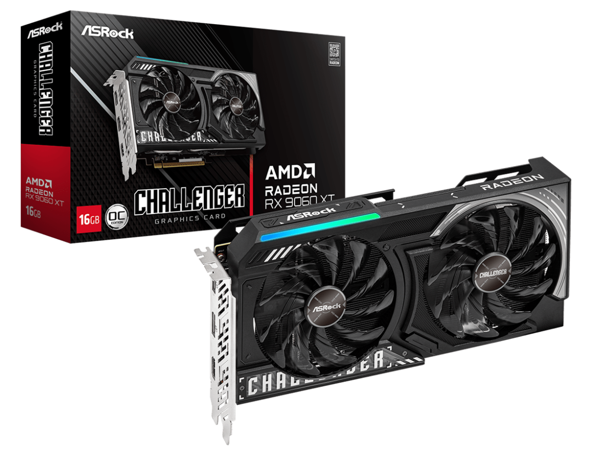 Videokarte ASRock AMD Radeon RX 9060 XT Challenger 16GB OC (RX9060XT CL 16GO)