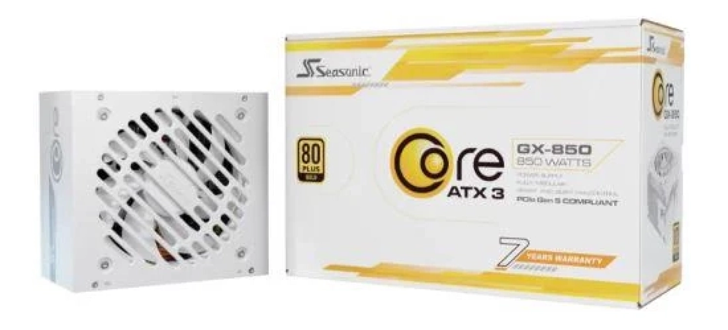 Barošanas bloks Seasonic CORE GX White 850W 80 PLUS GOLD (SRP-CGX851-A5A32SF-W)