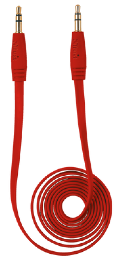 Audio kabelis Trust Flat 1m Red 3.5mm - 3.5mm (20177)